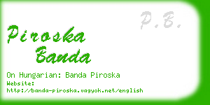 piroska banda business card